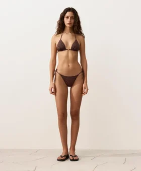 Bikiny se středním krytím a vázáním, s leopardím potiskem Bikiny se středním krytím a vázáním, s leopardím potiskem