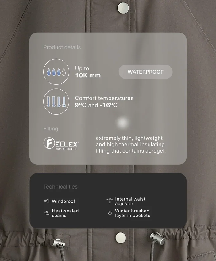 Voděodolná prošívaná bundy Fellex® Aerogel 10K Voděodolná prošívaná bundy Fellex® Aerogel 10K