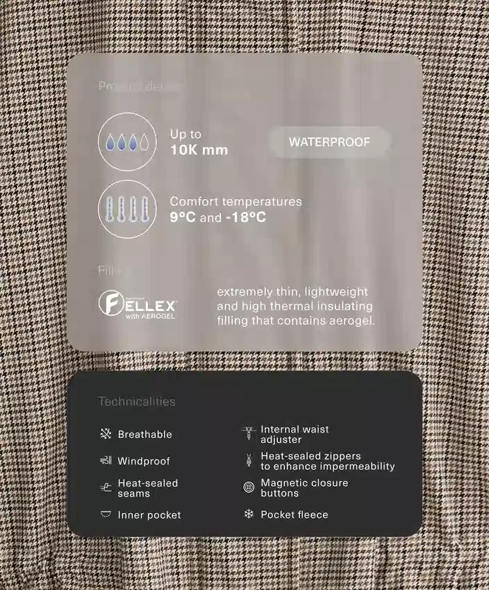 Voděodolná prošívaná bundy Fellex® Aerogel 10K Voděodolná prošívaná bundy Fellex® Aerogel 10K