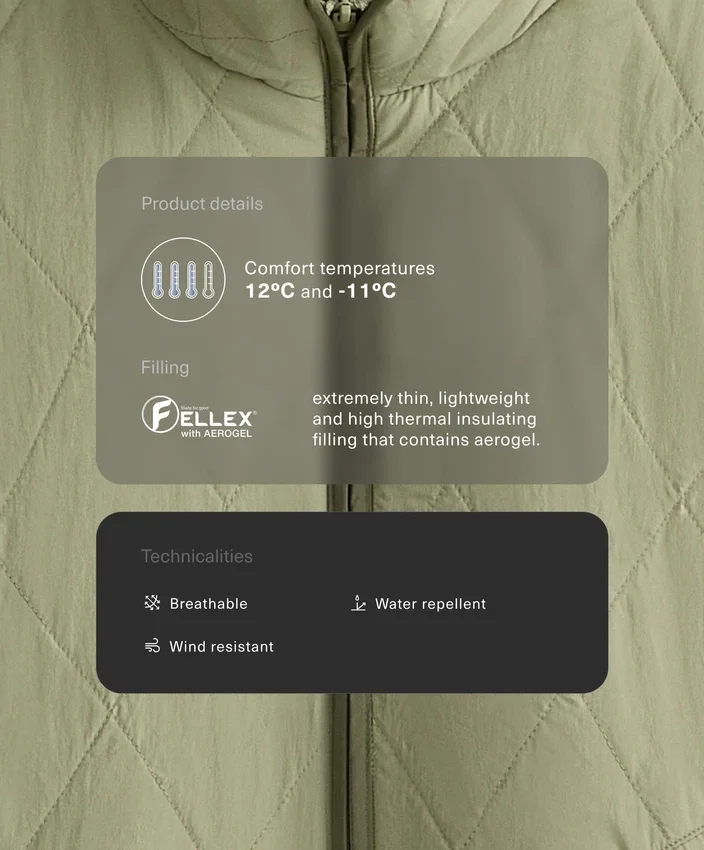 Vodoodpudivá bundy s výplní Fellex® Aerogel Vodoodpudivá bundy s výplní Fellex® Aerogel
