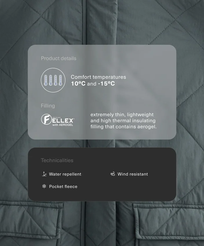 Vodoodpudivá prošívaná bundy Fellex® Aerogel Vodoodpudivá prošívaná bundy Fellex® Aerogel